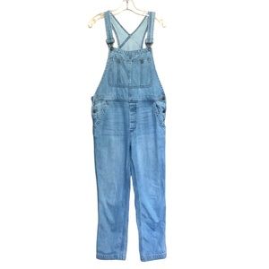 Free People “We the Free” Crop Denim Overalls *Missing Side Button